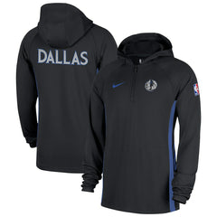 Dallas Mavericks 2025/26 City Edition Remix Authentic On-Court Quarter-Zip Dri-FIT Hooded Jacket Black - Nike