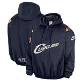 Cleveland Cavaliers Hardwood Classics Therma-FIT Half-Zip Hooded Windbreaker Navy - Nike