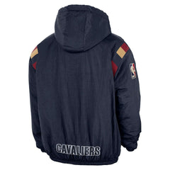 Cleveland Cavaliers Hardwood Classics Therma-FIT Half-Zip Hooded Windbreaker Navy - Nike