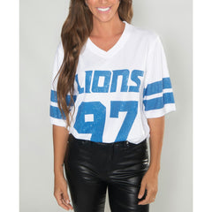 Aidan Hutchinson Detroit Lions Cuce Women's Crystal V-Neck Tunic - White