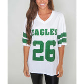Saquon Barkley Philadelphia Eagles Cuce Women's Crystal V-Neck Tunic - White