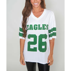 Saquon Barkley Philadelphia Eagles Cuce Women's Crystal V-Neck Tunic - White