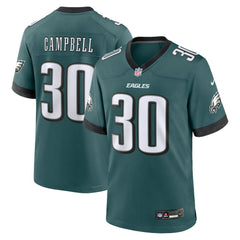 Jihaad Campbell Philadelphia Eagles 2025 NFL Draft First Round Pick Game Jersey - Green Jerseys