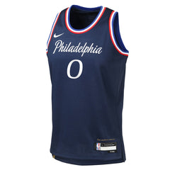 Tyrese Maxey Philadelphia 76ers Youth 2025/26 City Edition Swingman Jersey Navy - Nike