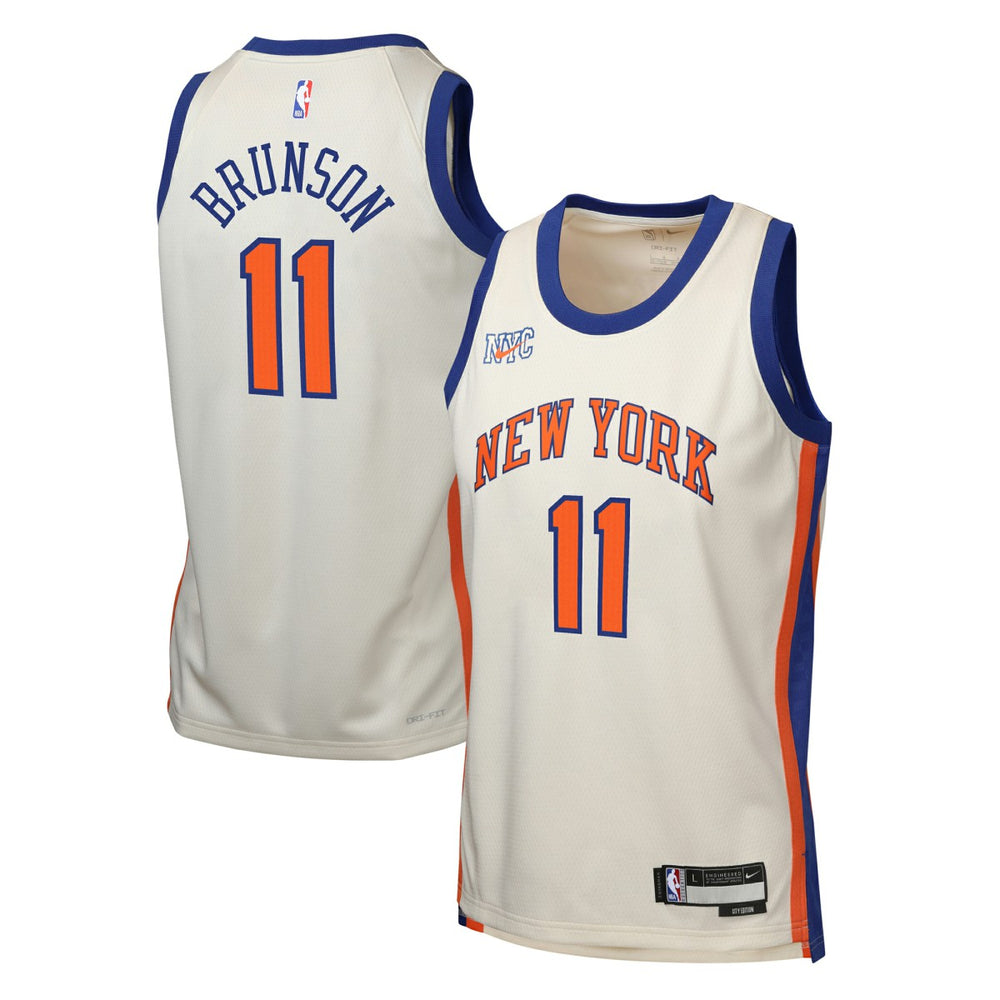 Jalen Brunson New York Knicks Youth 2025/26 City Edition Swingman Jersey Cream - Nike
