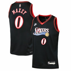 Tyrese Maxey Philadelphia 76ers Youth Swingman Jersey Classic Edition Black - Nike