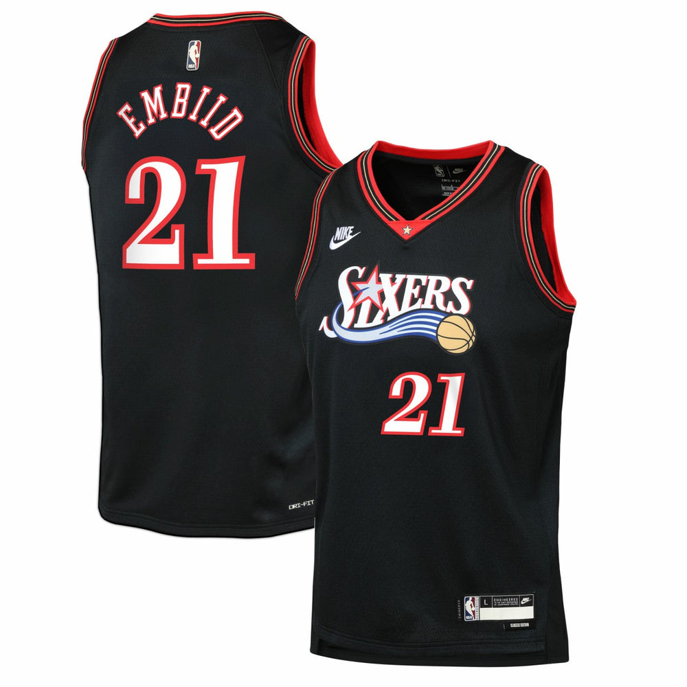 Joel Embiid Philadelphia 76ers Youth Swingman Jersey Classic Edition Black - Nike outlet