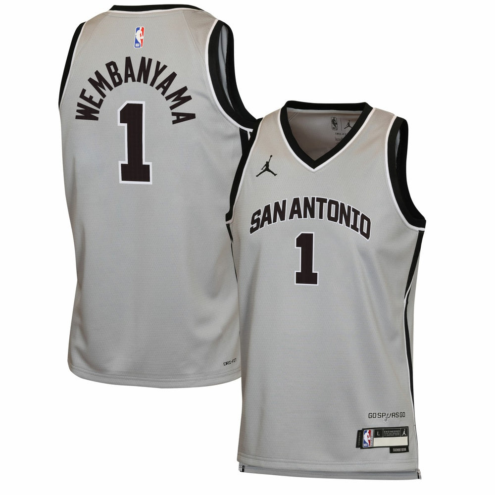 Victor Wembanyama San Antonio Spurs Jordan Brand Youth Swingman Jersey Statement Edition Silver