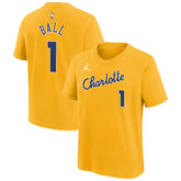 LaMelo Ball Charlotte Hornets Youth 2025/26 City Edition Name & Number T-Shirt Yellow - Nike