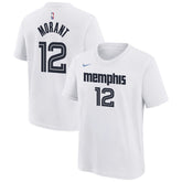 Ja Morant Memphis Grizzlies Youth 2025/26 City Edition Name & Number T-Shirt White - Nike