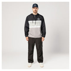 Dallas Cowboys New Era Ripstop Quarter-Zip Hooded Windbreaker - Navy Tops