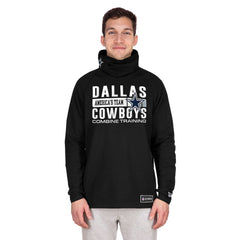 Dallas Cowboys New Era Functional Fandom Balaclava Helmet Stripe Tri-Blend Hoodie - Black Hoodies