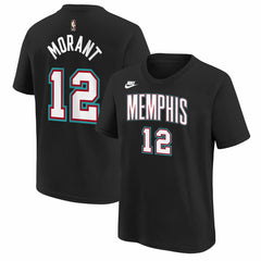 Ja Morant Memphis Grizzlies Youth Name & Number T-Shirt Classic Edition Black - Nike