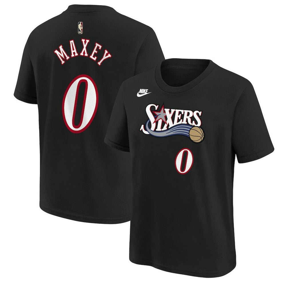 Tyrese Maxey Philadelphia 76ers Youth Name & Number T-Shirt Classic Edition Black - Nike outlet