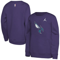 Charlotte Hornets Jordan Brand Youth Courtside Statement Edition Sweatshirt Purple