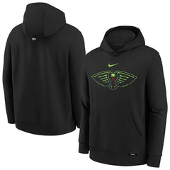 New Orleans Pelicans Youth 2025/26 City Edition Club Fleece Pullover Hoodie Black - Nike