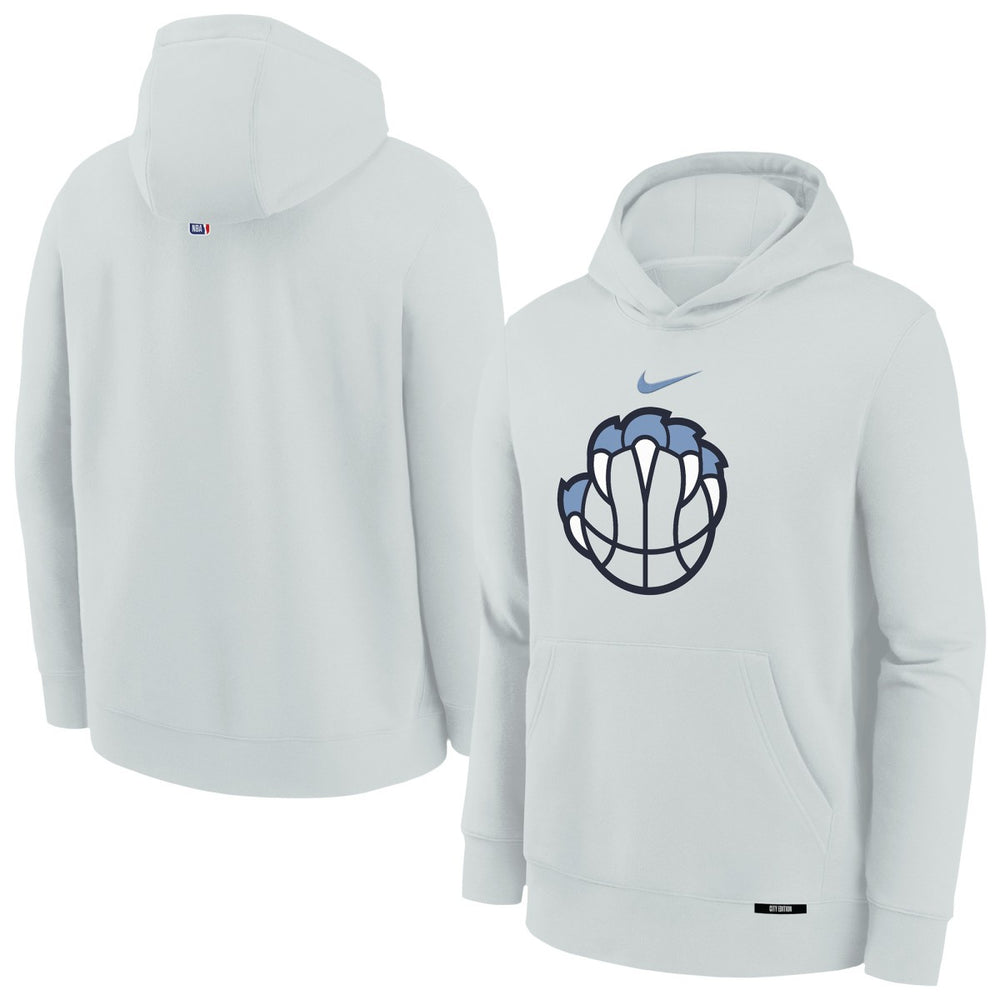 Memphis Grizzlies Youth 2025/26 City Edition Club Fleece Pullover Hoodie Silver - Nike