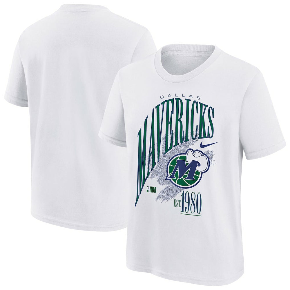 Dallas Mavericks Youth Hardwood Classics Champs Max90 T-Shirt White - Nike