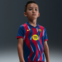 Barcelona Preschool 2025/26 Fourth Stadium Kit Set Blue/Red - Nike for sale