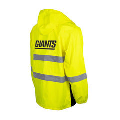 New York Giants Hi-Vis Safety Waterproof Rainshell Full-Zip Hooded Jacket - Yellow Jackets