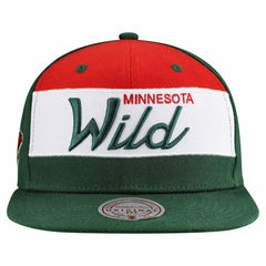 Minnesota Wild Mitchell & Ness Retro Script Colorblock Snapback Hat - Green | US 202950561