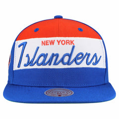 New York Islanders Mitchell & Ness Retro Script Colorblock Snapback Hat - Royal | US 202950562