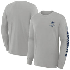Dallas Cowboys Big & Tall Clock Management Legacy Long Sleeve T-Shirt - Heather Gray T-shirts