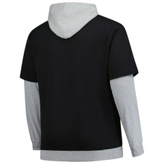 Pittsburgh Steelers Big & Tall Twofer Pullover Hoodie - Black/Heather Gray Hoodies