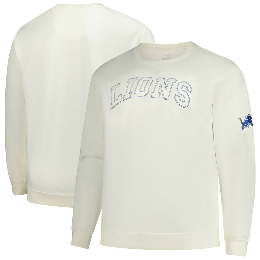 Detroit Lions Profile Big & Tall Fleece Sweatshirt - Cream Sweatshirts
