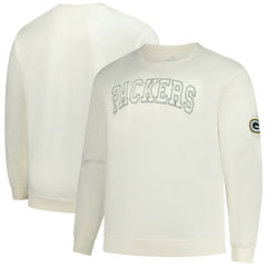 Green Bay Packers Profile Big & Tall Fleece Sweatshirt - Cream Sweatshirts