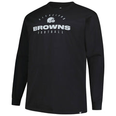 Cleveland Browns Big & Tall Coverage Scheme Long Sleeve T-Shirt - Black T-shirts