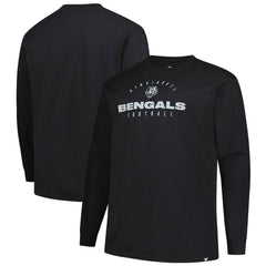 Cincinnati Bengals Big & Tall Coverage Scheme Long Sleeve T-Shirt - Black T-shirts