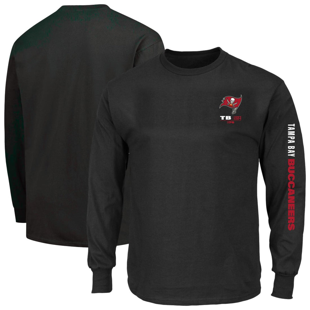 Tampa Bay Buccaneers Big & Tall Clock Management Legacy Long Sleeve T-Shirt - Black T-shirts