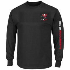 Tampa Bay Buccaneers Big & Tall Clock Management Legacy Long Sleeve T-Shirt - Black T-shirts