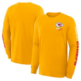 Kansas City Chiefs Big & Tall Clock Management Legacy Long Sleeve T-Shirt - Gold T-shirts