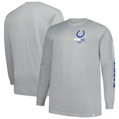 Indianapolis Colts Big & Tall Clock Management Legacy Long Sleeve T-Shirt - Heather Gray T-shirts