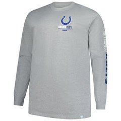 Indianapolis Colts Big & Tall Clock Management Legacy Long Sleeve T-Shirt - Heather Gray T-shirts