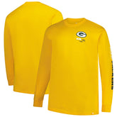 Green Bay Packers Big & Tall Clock Management Legacy Long Sleeve T-Shirt - Gold T-shirts