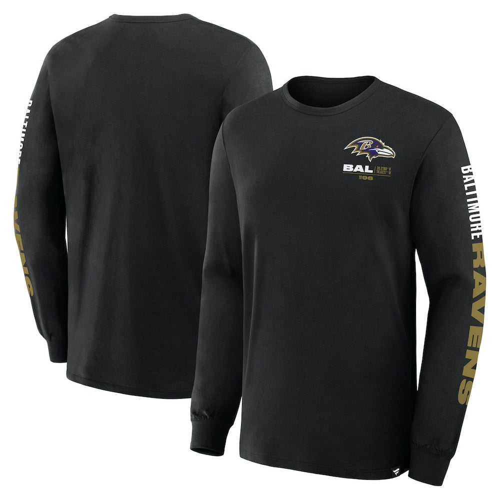 Baltimore Ravens Big & Tall Clock Management Legacy Long Sleeve T-Shirt - Black T-shirts