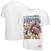 Patrick Ewing New York Knicks Hardwood Classics Commemorative Player Collage T-Shirt White - Mitchell & Ness