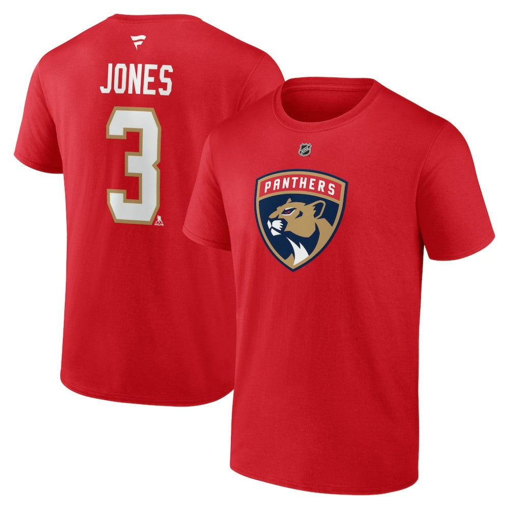 Seth Jones Florida Panthers Fanatics Authentic Stack Name & Number T-Shirt - Red | US 202959038