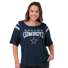 Dallas Cowboys G-III 4Her by Carl Banks Women's Plus Size Linebacker T-Shirt - Navy T-shirts