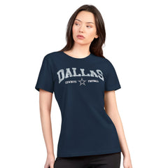 Dallas Cowboys G-III 4Her by Carl Banks Women's Super-Slim Lightweight Winning Crew T-Shirt - Navy T-shirts