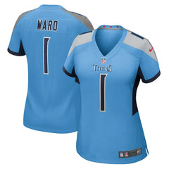 Cameron Ward Tennessee Titans Women's 2025 NFL Draft First Round Pick Game Jersey - Light Blue Jerseys