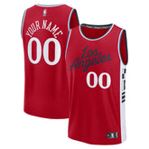 LA Clippers Fast Break Custom Jersey Statement Edition Red - Fanatics