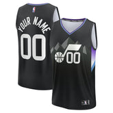 Utah Jazz Youth Fast Break Custom Replica Jersey Black Statement Edition - Fanatics