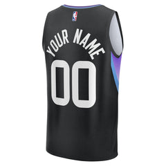 Utah Jazz Youth Fast Break Custom Replica Jersey Black Statement Edition - Fanatics