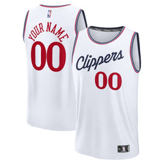 LA Clippers Youth Fast Break Custom Replica Jersey White Association Edition - Fanatics