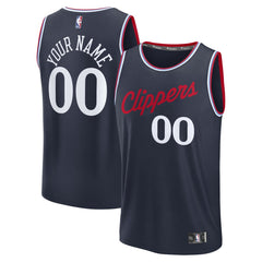 LA Clippers Fast Break Custom Jersey Icon Edition Navy - Fanatics