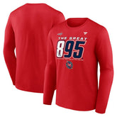 Alexander Ovechkin Washington Capitals Fanatics NHL All-Time Leading Goal Scorer The Great 895 Long Sleeve T-Shirt - Red | US 202976010